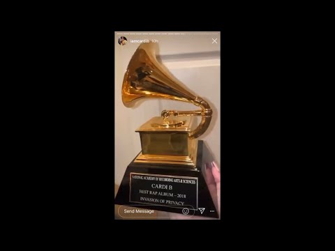 Cardi B Finally Receives Her Grammy Trophy for Best Rap Album of 2018 and New Watch