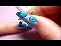 Nail art tutorial one stroke disco bleu