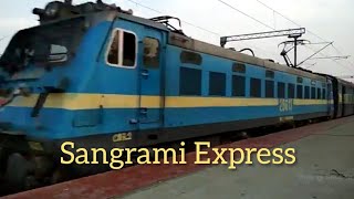 preview picture of video 'Empty rakes of 22613 Chennai to Haldia Sangrami Express led by AJJ WAG7 #28613 skipping Wimco Nagar'