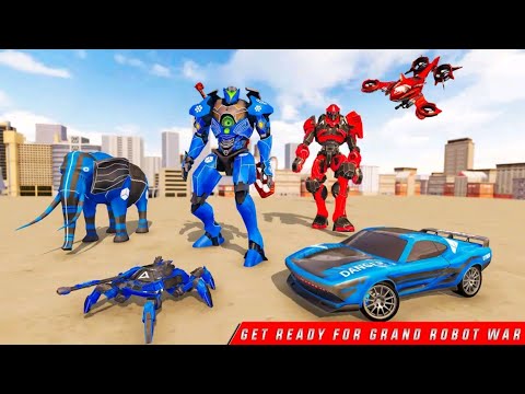 Robot Gajah Berubah Jadi Laba-Laba Dan Mobil Balap | Spider Tank Robot Car Game : Flying Robot Game