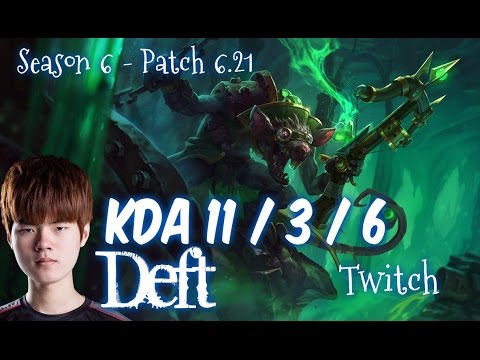 Deft TWITCH vs JHIN ADC - Patch 6.21 KR Ranked