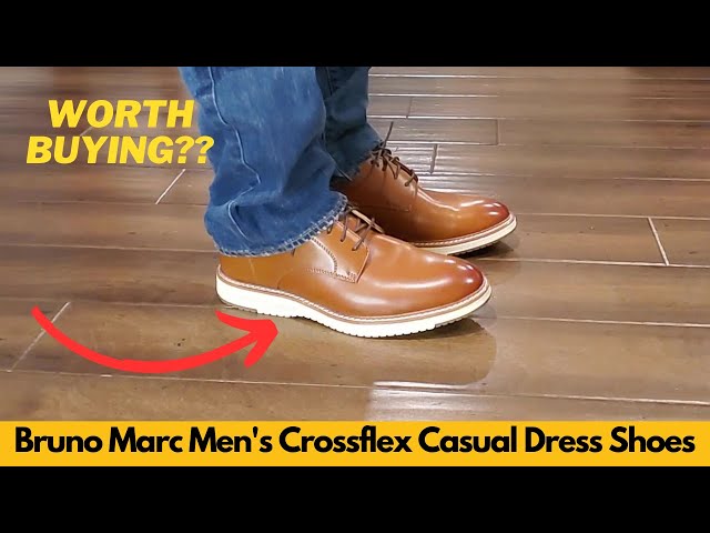 Vídeo relacionado con Bruno Marc Tenis de vestir casuales para hombre, zapatos formales de negocios Crossflex NeatLite Oxfords, Marrón, 44.5 EU