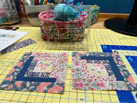 4" Log Cabin Block using the Creative Grids LOG CABIN Trim Tool.