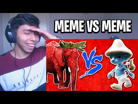 REACT Smurf Cat (Indo ali) Vs Elefante Morango (Misericórdia) - Batalha de memes - Batalha de rap