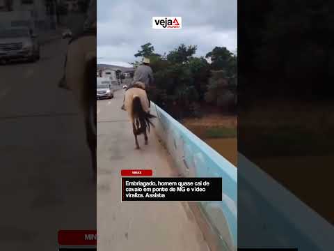 Homem embriagado quase cai de cavalo em ponte de Itinga e vídeo viraliza #Shorts