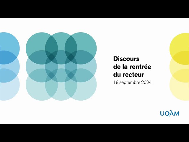 Allocution de la rentrée d’automne du recteur