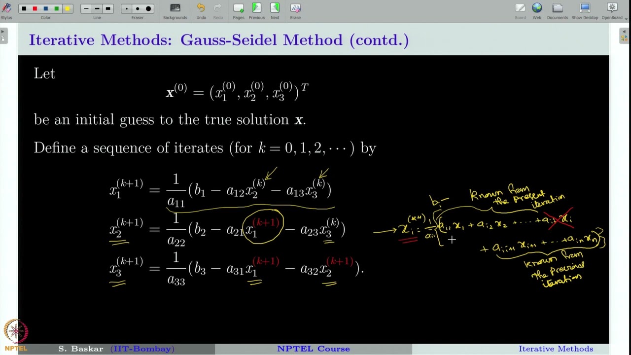 Week 4 : Lecture 19 : Iterative Methods: Gauss-Seidel Method
