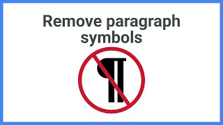 Remove Paragraph Symbols in Google Docs (no talking)
