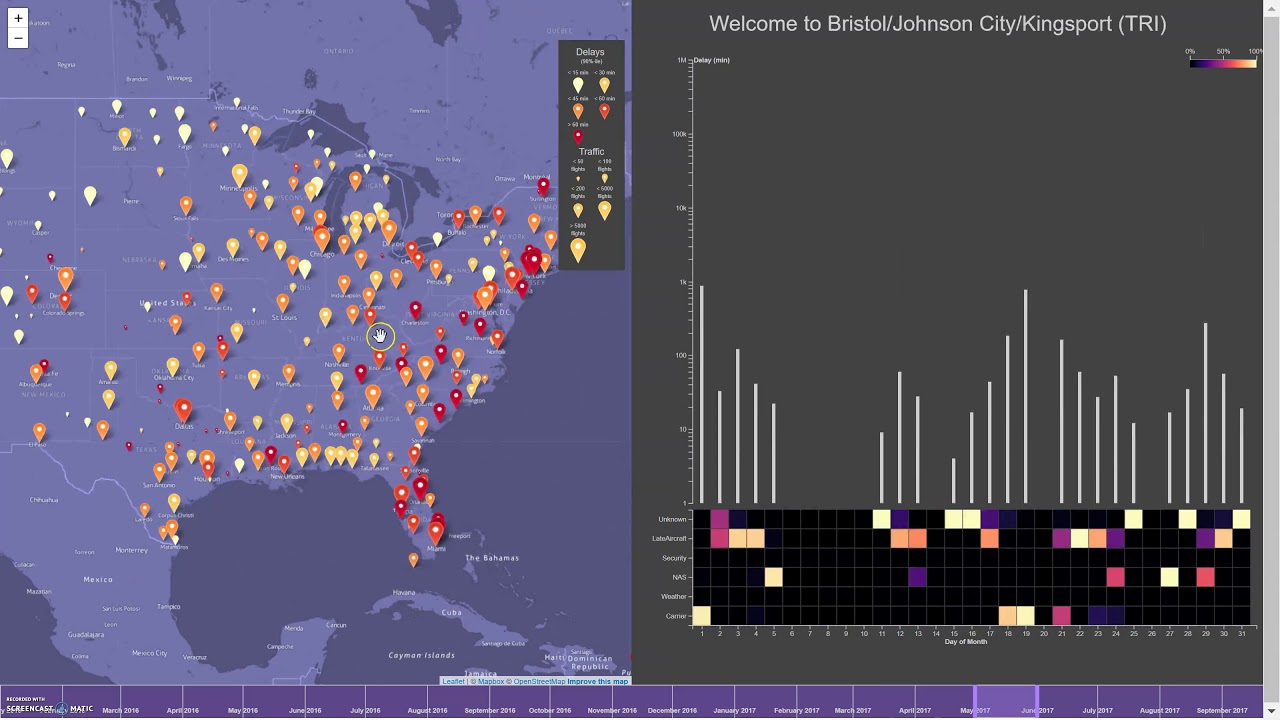Flight Delays Visualization in the US