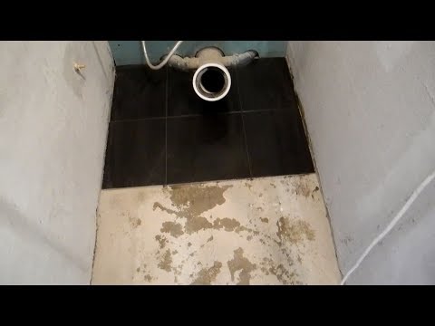 Укладка плитки на пол в туалете ч.1