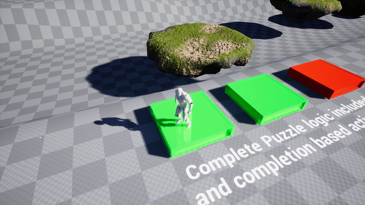 UE4 - Puzzle system in the advanced Dynamic and destructible platforms based on Spline Movement.