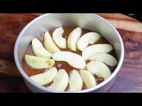 Just 2 Apples and 2 eggs amazing dessert is ready in minutes!!!!!! Caramel apple upside down cake