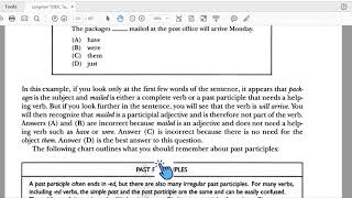 TOEFL Structures Skill 5 (Be careful of past parciple)