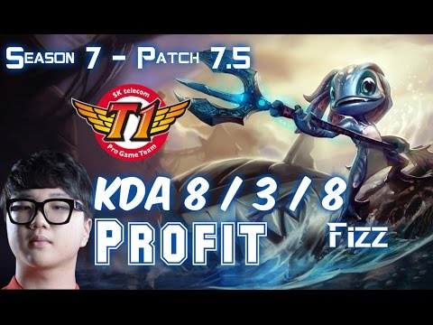 SKT T1 Profit FIZZ vs GRAGAS Top - Patch 7.5 KR Ranked