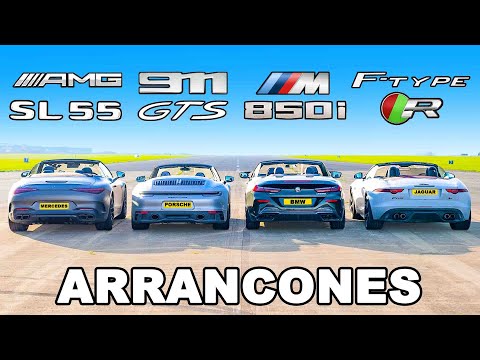 Nuevo AMG SL 55 vs Porsche 911 GTS vs BMW M850i vs Jag F-Type R: ARRANCONES