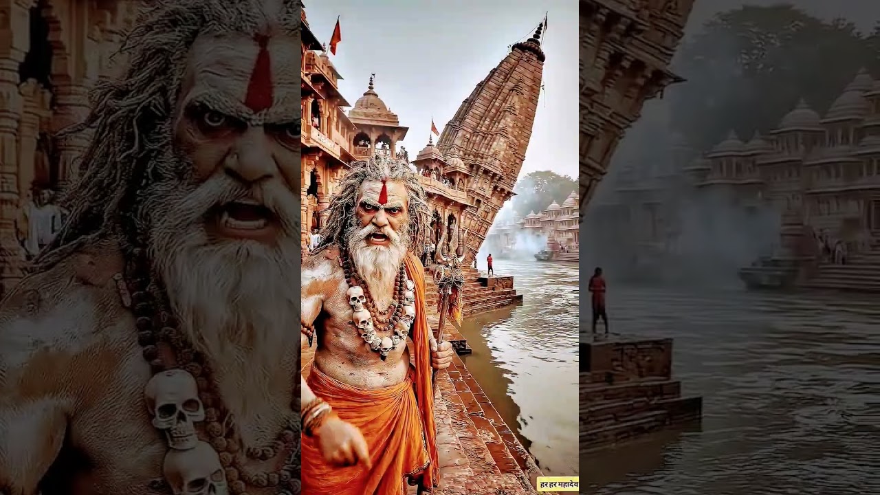 काशी के घाट पर साधु का दिव्य रूप 🙏 हर हर महादेव 🔱 | Kashi Vishwanath | Mahadev #shorts