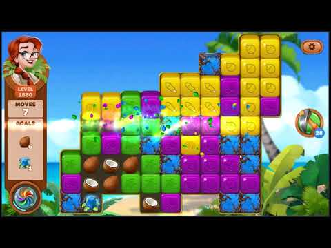 Lost Island Blast Adventure Level 1880 - NO BOOSTERS 🏝️ | SKILLGAMING ✔️