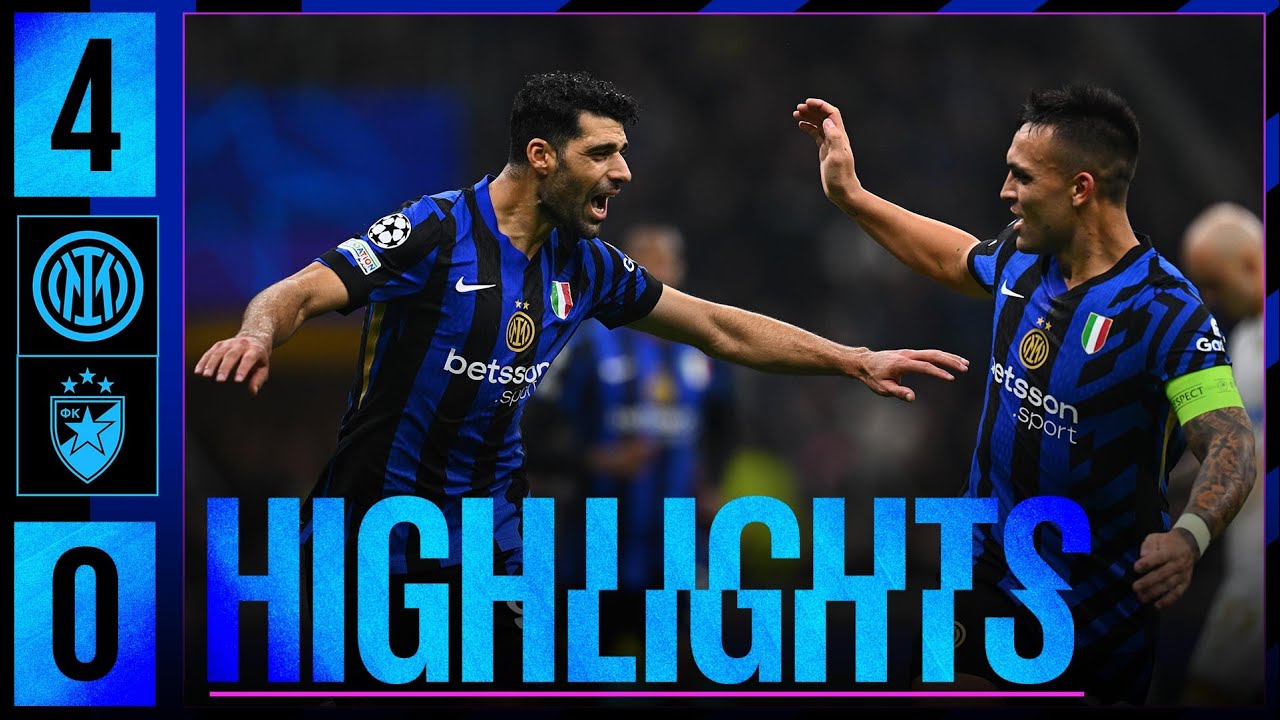 CALHANOGLU, ARNAUTOVIC, LAUTARO, AND MEHDI:⚽⚽⚽⚽ | INTER 4-0 STELLA ROSSA | HIGHLIGHTS | UCL 24-25 🖤💙