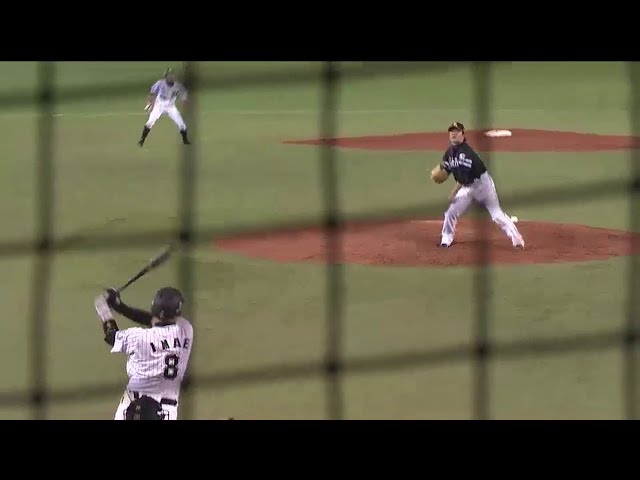 3回裏 めった打ち!! マリーンズ・今江 走者一掃のタイムリー3ベースヒットで9点目!! 2014/7/16 M-H