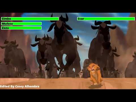 The Lion King (1994) Wildebeest Stampede with healthbars (1K Subscribers Special)
