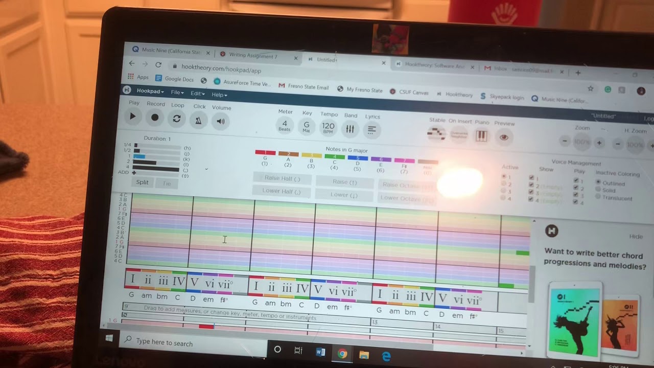 C, F, and G Major Scales on Hooktheory