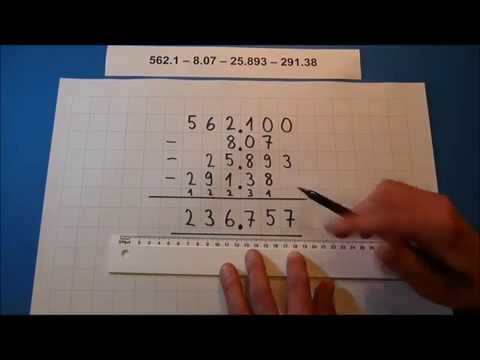 Tutorial: Schriftliche Subtraktion mit Dezimalzahlen