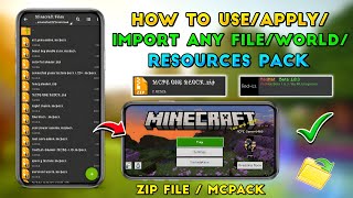 How To Add/Apply/Import Any Zip File/Mcpack In Minecraft || Import Any World And Resourse Pack
