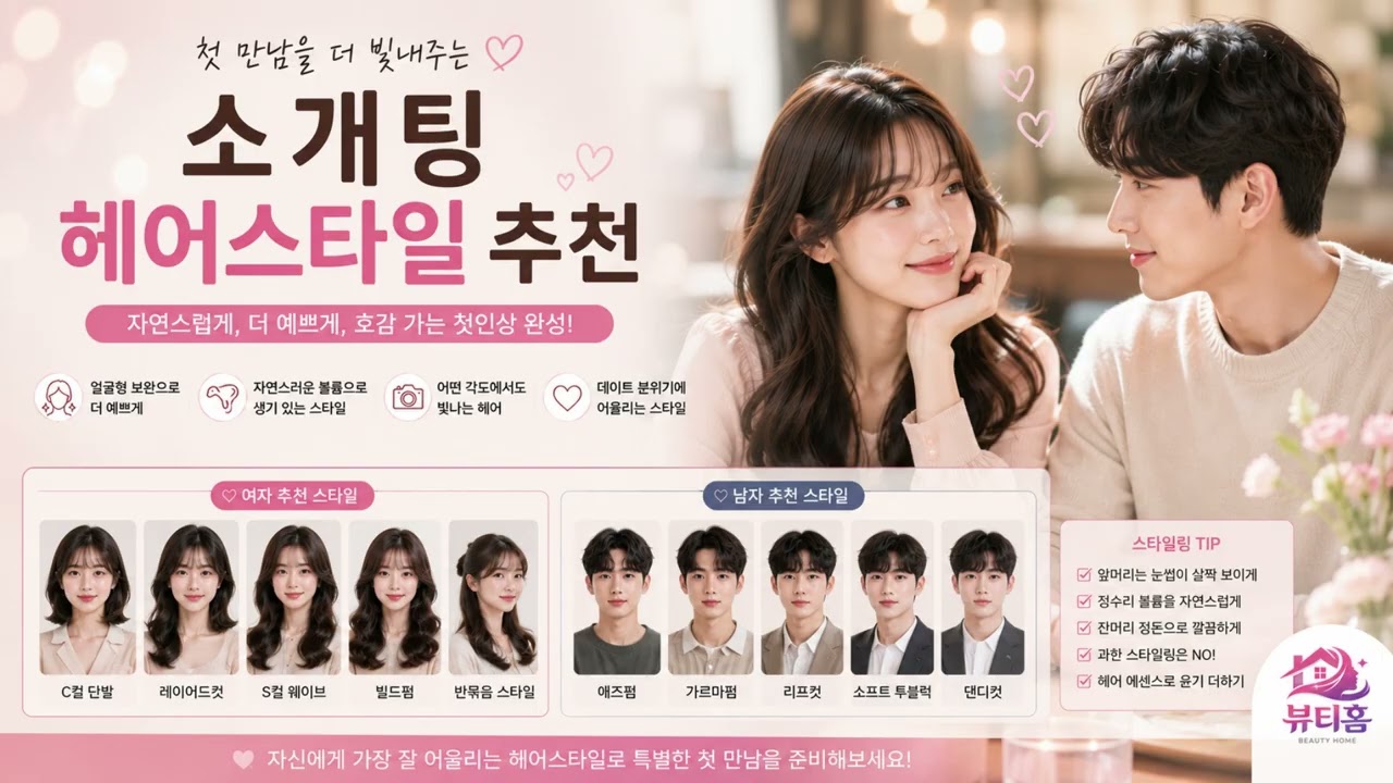 소개팅 헤어스타일 추천 자연스럽고 호감 가는 첫인상 만들기