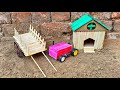 How To Make Mini Tractor Diy Tractor Mini House Tractor In Mud Bullock Cart Woodwork