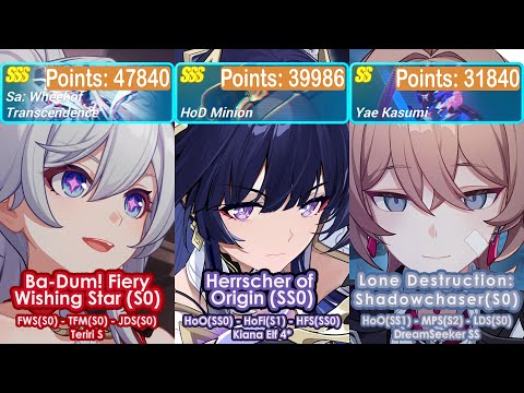 Honkai Impact 3rd: Ex-Memorial Arena Ver 8.1 W8 | SA, HoD, Kasumi | FWS(S0), HoO(SS0), LDS(S0)