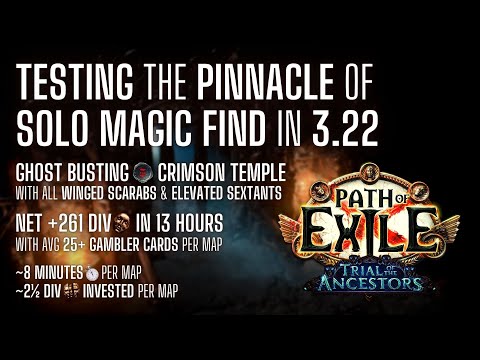 [PoE 3.22] 100 MAPS - Maximum Investment Solo Ghosting - Prep & Results (18-24 div per hour)