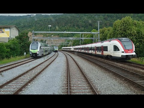 4K [Cab-ride] [Führerstandmitfahrt] Porrentruy - Delémont, en cabine d'une Flirt France (RABe 522)
