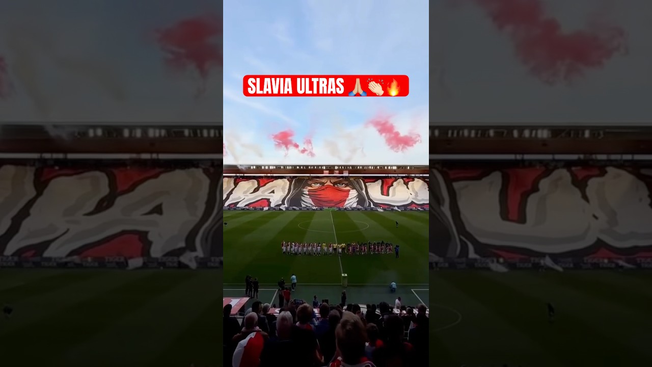 🔥 Epic Slavia Prague Ultras Choreography| 2 Scenes in 1 Tifo Show! Unbelievable Stadium Atmosphere