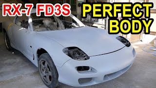 【#45 Mazda RX-7 Restomod Build】Front bumper smoothing is now complete.