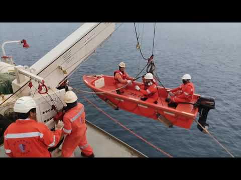 How to Launch a rescue boat on cargo ship # RescueBoatDrill