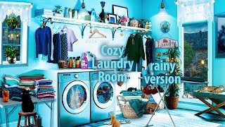 Cozy Laundry Room rainy version 🧺☔ ASMR Ambience (rain, thunder, laundry sounds) 👖