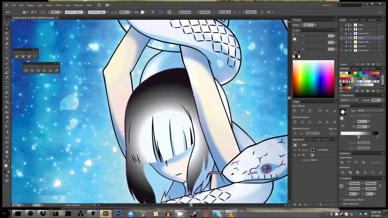 Timelapse Snake Vector