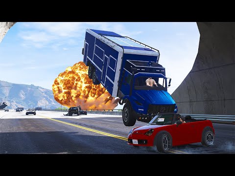 GTA 5 CRUSHING TERRORBYTE HIGH SPEED CRASHES - SUPER CINEMATIC PICTURE WITH SLOW MO ep.41