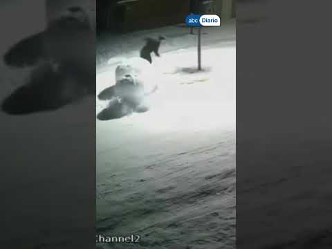Santa Cruz: Hicieron un muñeco de nieve para disfrutar la nevada y se lo destruyeron minutos después