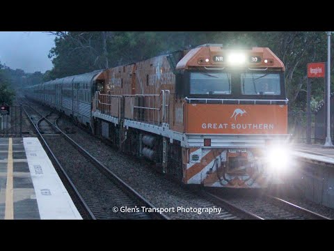 Journey Beyond Rail’s Great Southern with NR30 & NR31 on 6KT8 passing Menangle Park NSW 18-12-2021