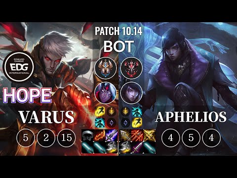 EDG Hope Varus vs Aphelios Bot - KR Patch 10.14