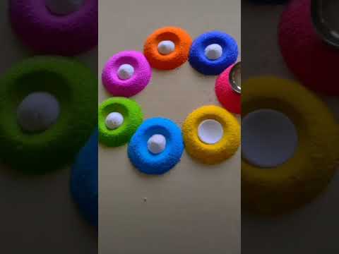 # simple rangoli design # Nikita art # easy# colourful.. ✨🌿✔️