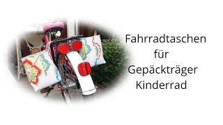 Fahrradtasche Gepäckträger Kinderfahrrad nähen für Kinder