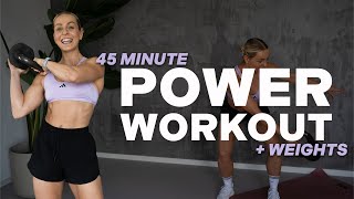 45 MIN POWER WORKOUT | Strength & Conditioning | FULL BODY | + Kettlebell | With Repeat