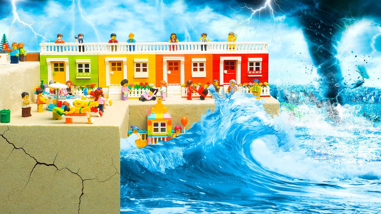 I Tested TSUNAMI vs Lego City builds! 🌊🌊 LEGO Dam Breach Experiment! Dangerous Moment!!!