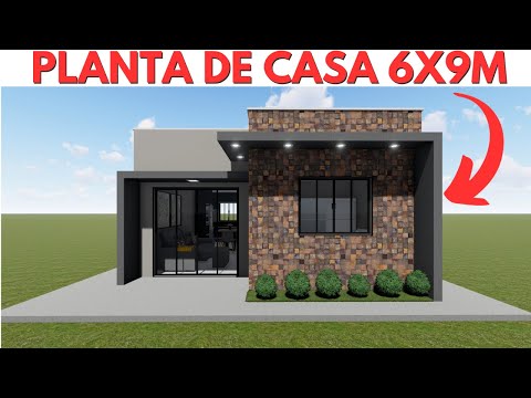 PLANTA DE CASA PEQUENA 6X9 METROS! 54 M2!
