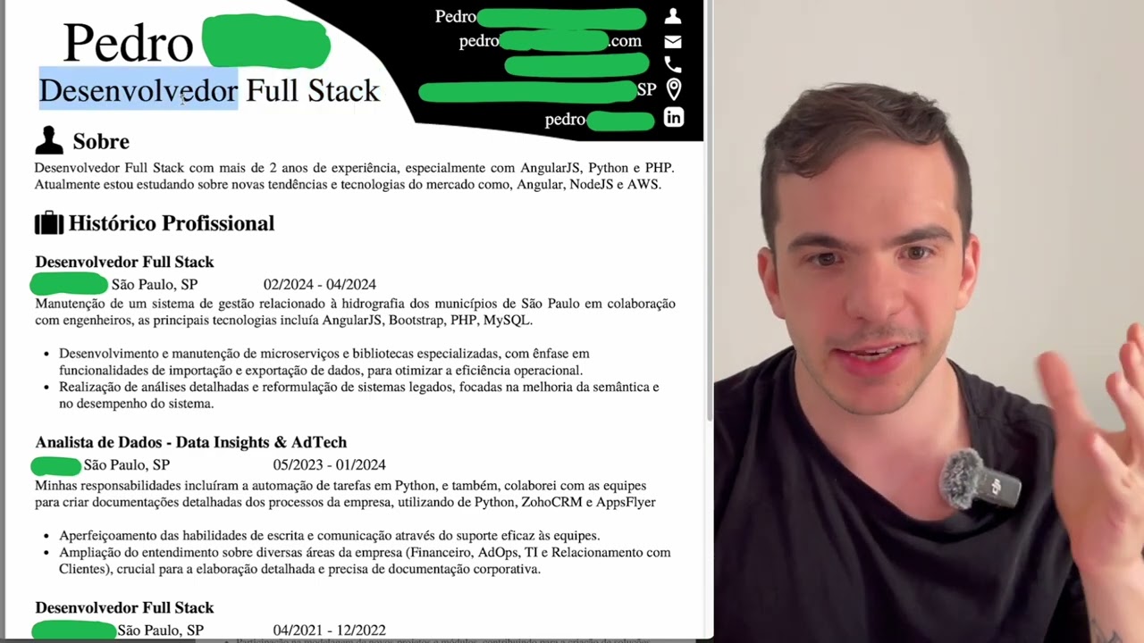 Analisando Linkedin e Currículo de DEV