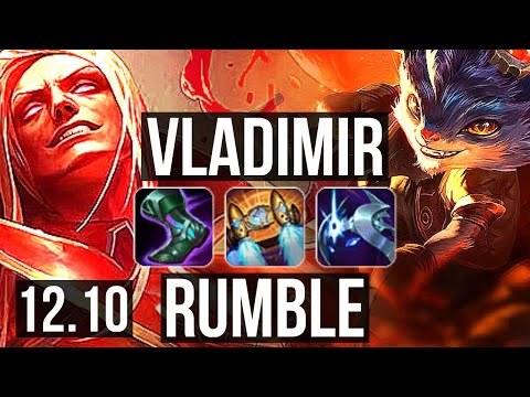 VLADIMIR vs RUMBLE (MID) | 4/0/4, 2.1M mastery, 800+ games | KR Diamond | 12.10