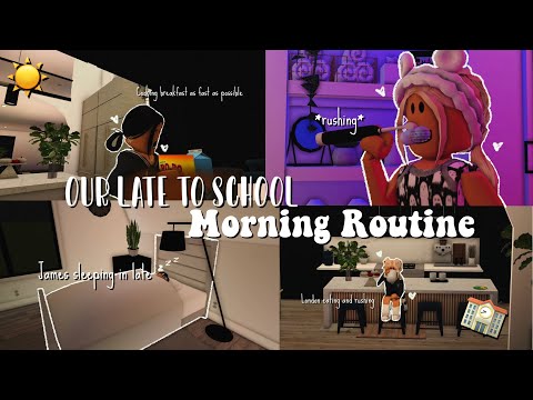 OUR LATE TO SCHOOL MORNING ROUTINE!!*VERY CRAZY*|Bloxburg Roblox Family Roleplay|w/voices