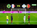 Brazil & France vs Argentina & Portugal | Penalty Shootout | Messi ● Ronaldo vs Neymar ● Mbappe PES